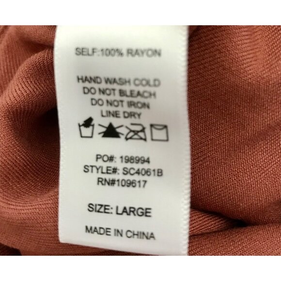 Shinestar‎ Women's High-Waisted Belted Pink Rayon Pleated Casual Shorts. Size L - Picture 6 of 9